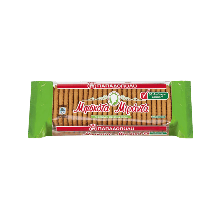Miranda Kekse -30% Zucker (250g) Papadopoulou von Papadopoulos bei Araxxon  - Hochwertiges griechisches Produkt.   Miranda Kekse -30% Zucker (250g) Papadopoulou από Papadopoulos στο Araxxon  - Αυθεντικό ελληνικό προϊόν.